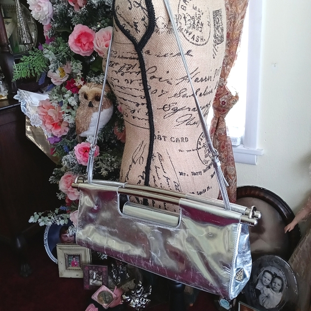 •PRADA Vitello Daino Bar in Silver· Authentic w Cards & Bag. - Picture 9 of 17